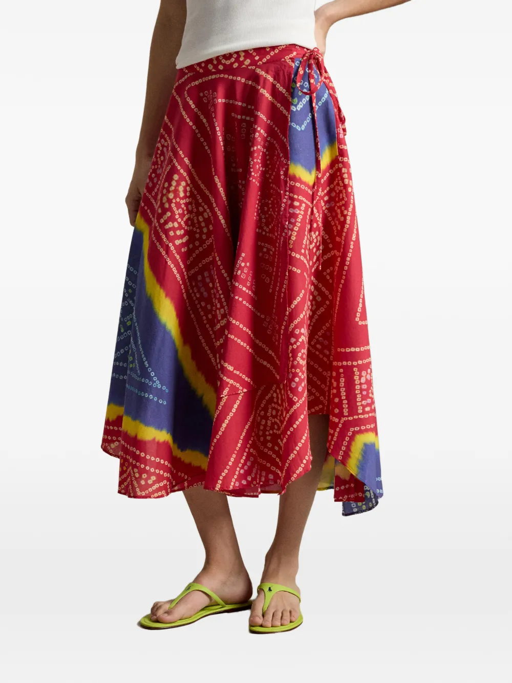  Polo Ralph Lauren Printed Side-tie Midi Skirt - Red 