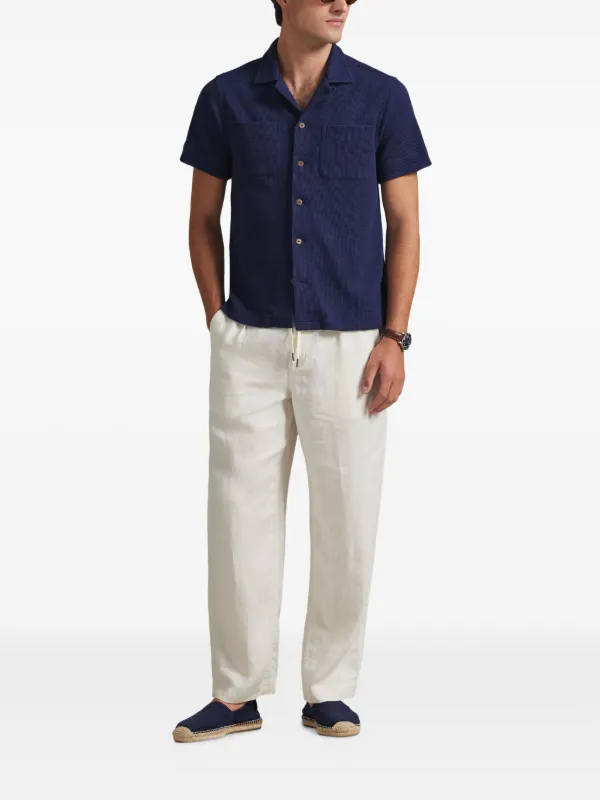 Polo Ralph Lauren waffle-knit camp-collar Shirt | Blue | FARFETCH
