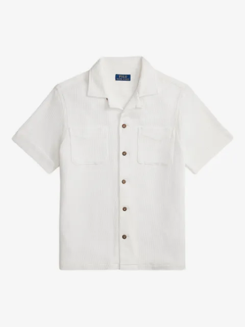 Polo Ralph Lauren camisa de tejido gofrado con bolsillo de parche