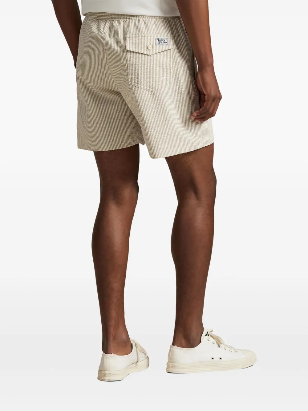 Polo Ralph Lauren Traveler Classic Striped Swim Shorts In Neutral