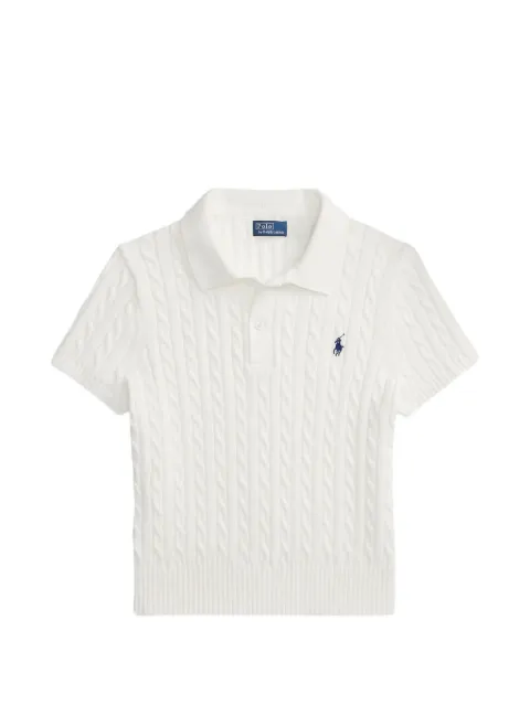 Polo Ralph Lauren playera tipo polo corta en tejido de ochos