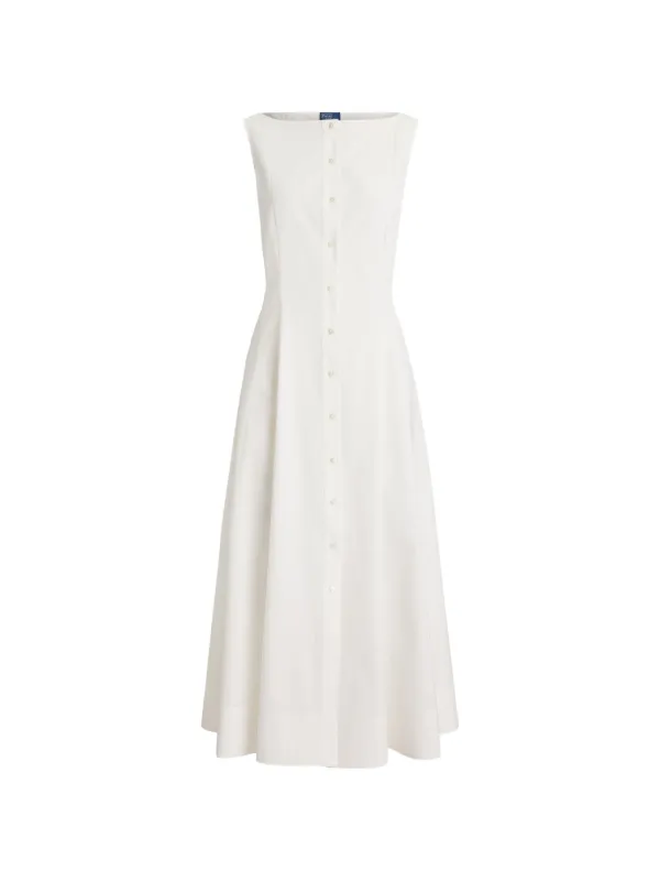 ralph lauren white midi dress Polo Ralph Lauren Cotton Voile Midi Dress in White