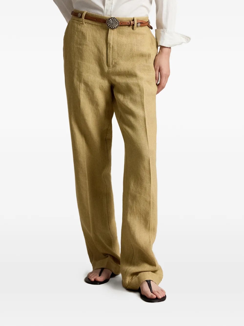 Polo Ralph Lauren Pantalon met geplooid detail Bruin