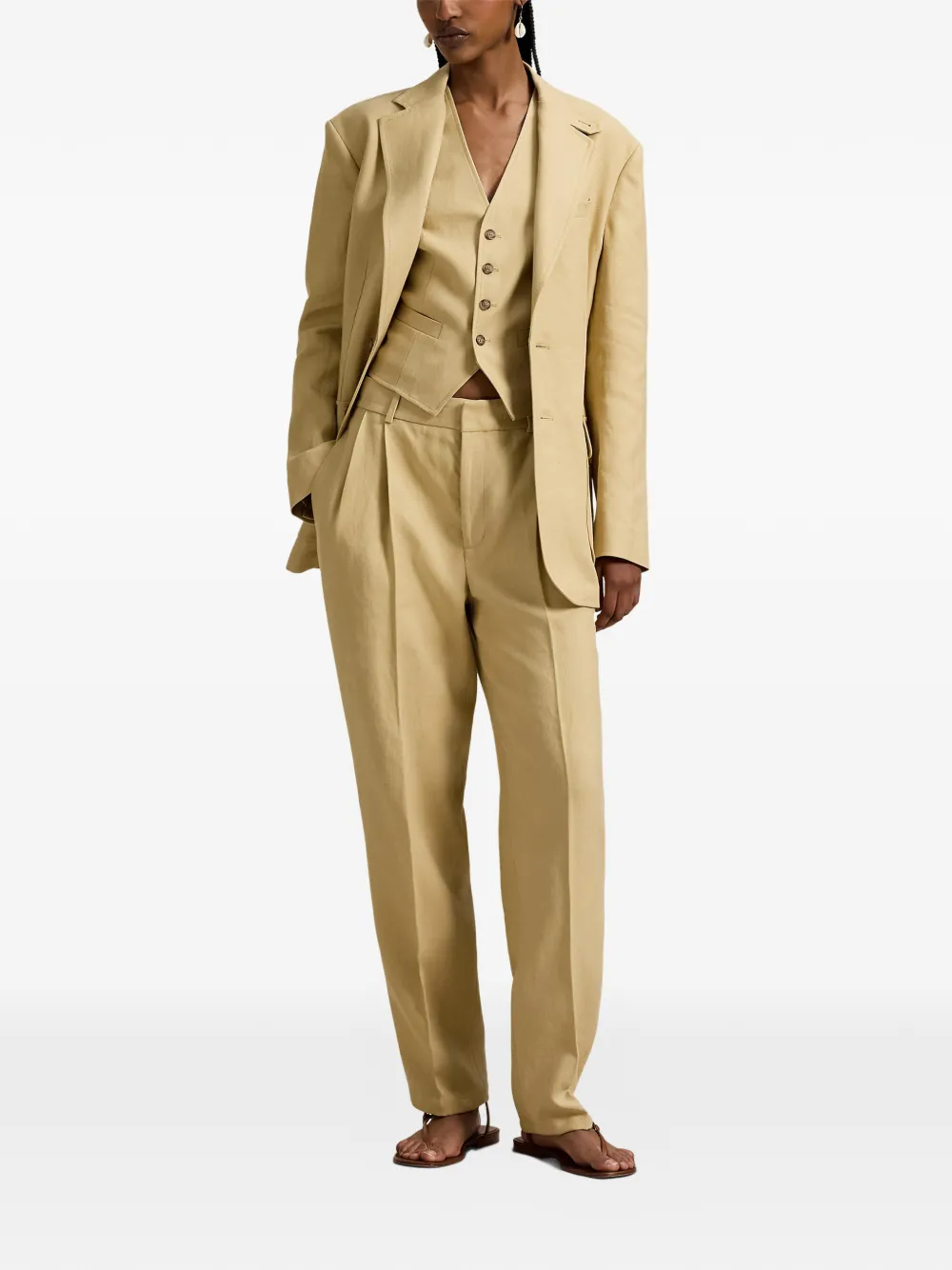 Polo Ralph Lauren Plooibroek met toelopende pijpen Beige