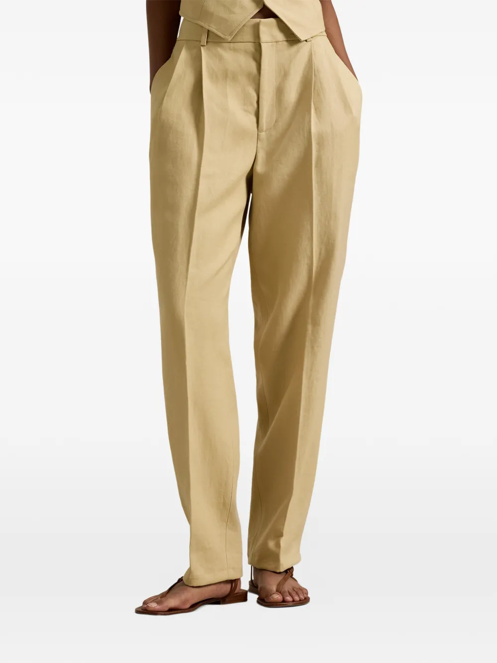 Polo Ralph Lauren Plooibroek met toelopende pijpen Beige