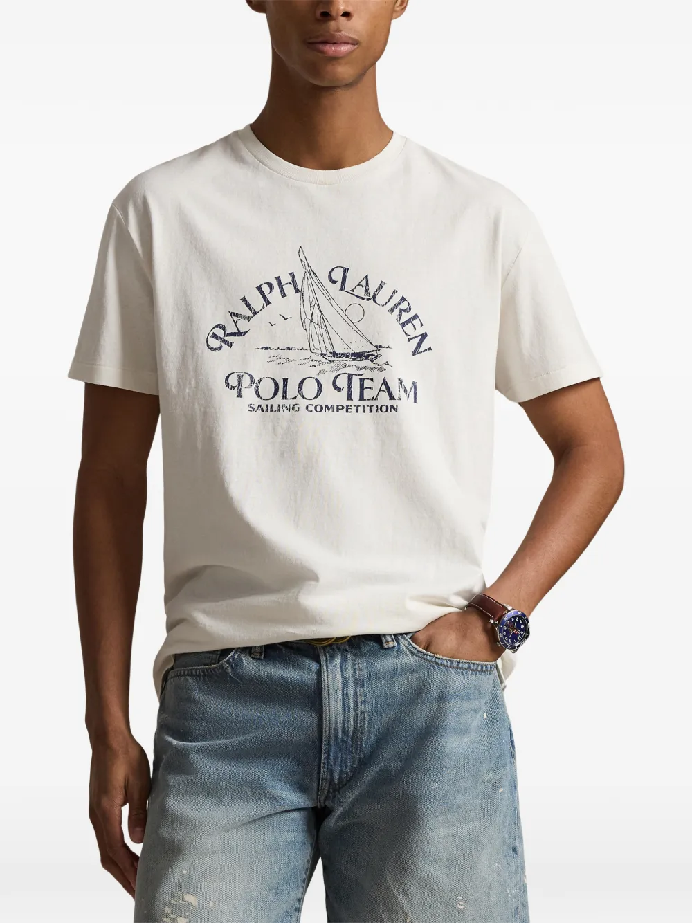 Polo Ralph Lauren T-shirt met logoprint Beige