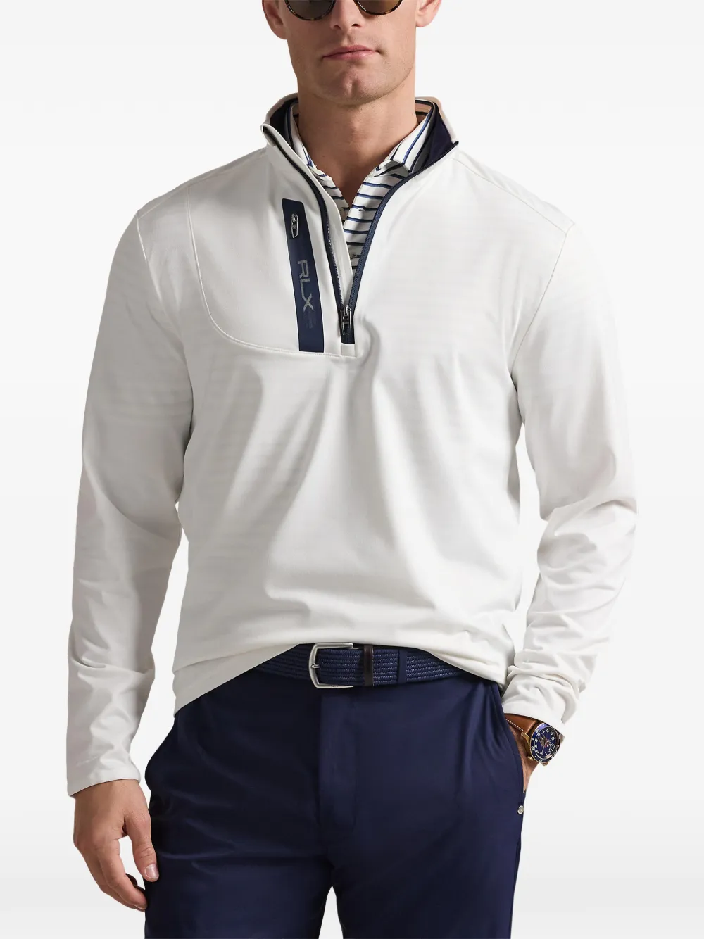  Rlx Ralph Lauren Half-zip Mock-neck Sweatshirt - White 