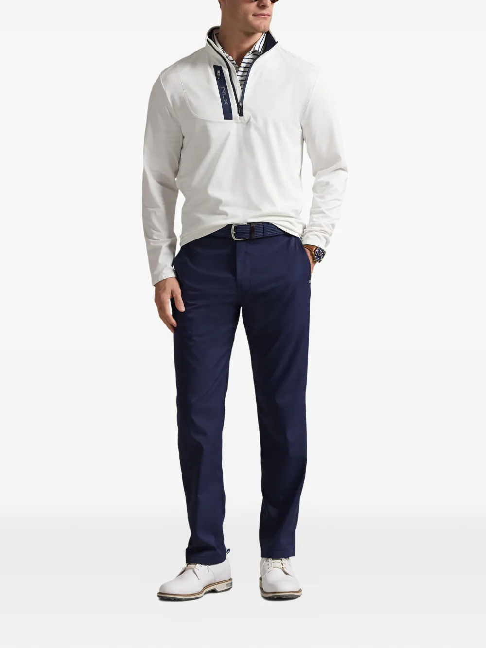 Rlx Ralph Lauren Half-zip Mock-neck Sweatshirt - White 