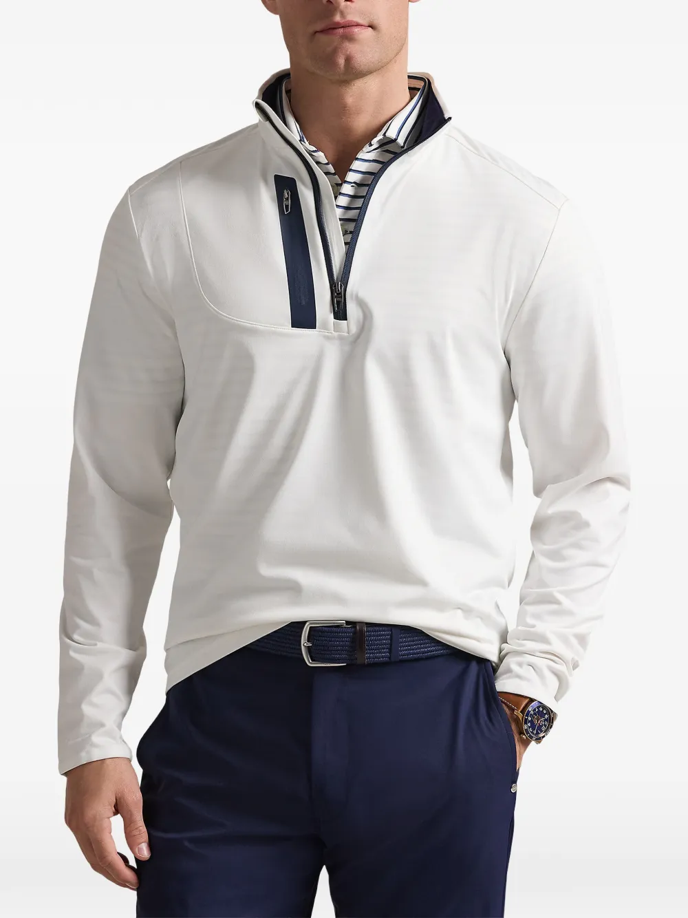 RLX Ralph Lauren half-zip mock-neck Sweater | White | FARFETCH AO