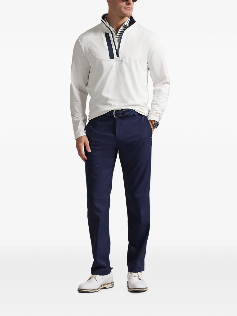 RLX Ralph Lauren Sweater met halve rits en opstaande kraag Wit