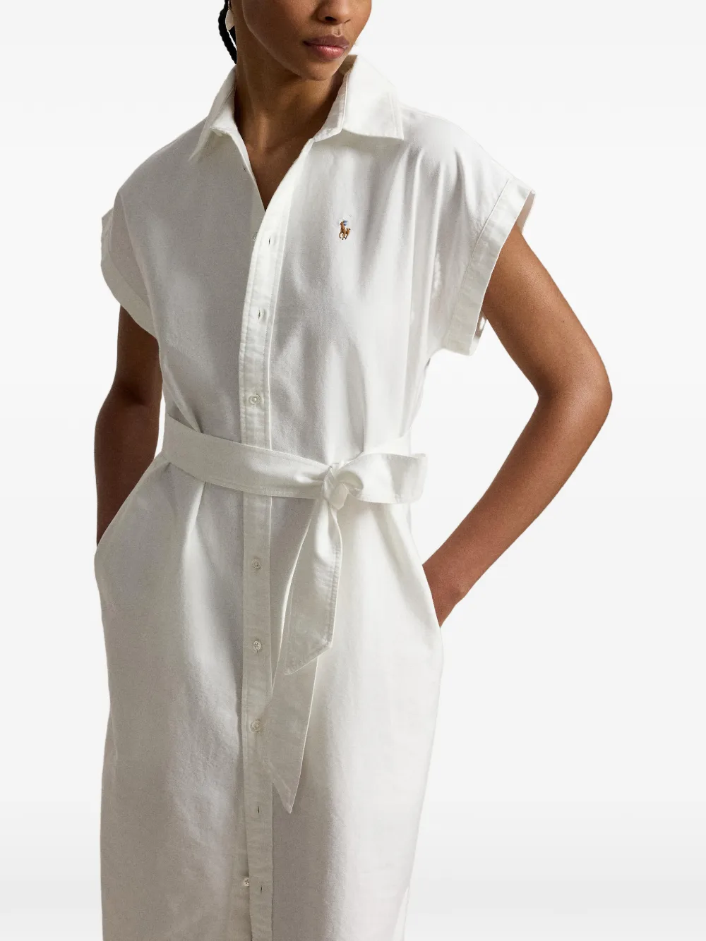 Polo Ralph Lauren Midi-jurk met ceintuur Wit