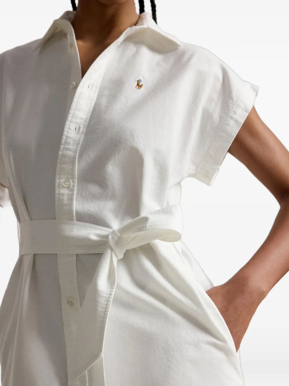 Polo Ralph Lauren Midi-jurk met ceintuur Wit