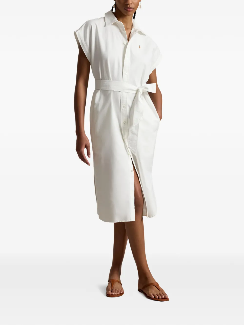 Polo Ralph Lauren Midi-jurk met ceintuur Wit