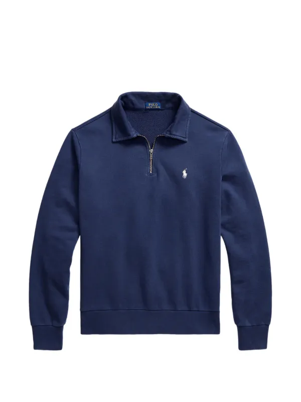 Polo Ralph Lauren Moletom De Fleece Com Zíper Parcial | Azul