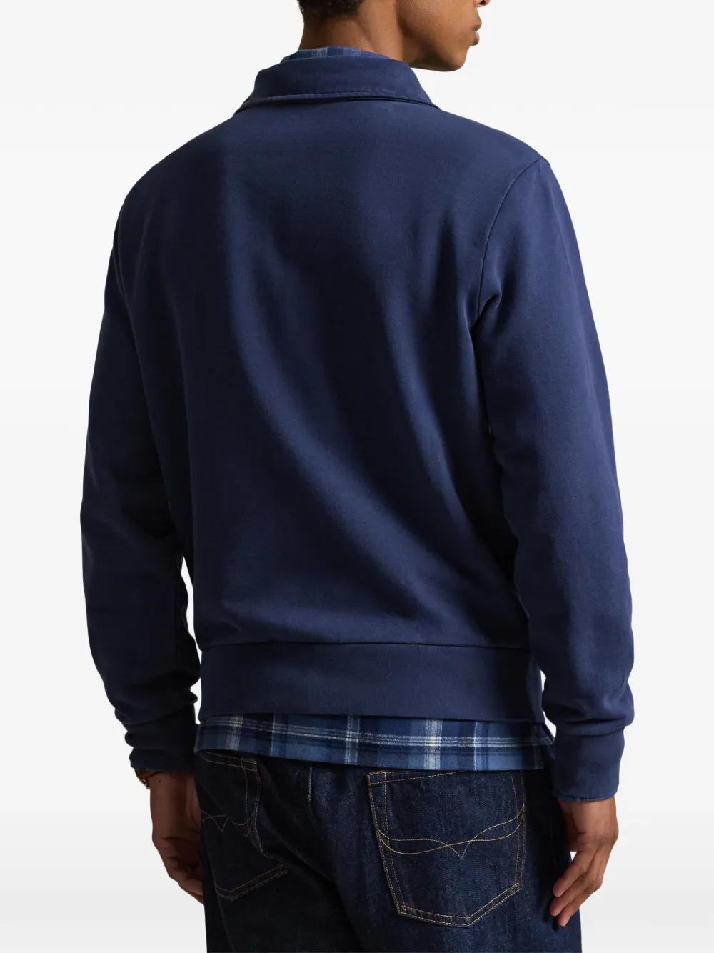 Polo Ralph Lauren Loopback fleece sweater met rits Blauw