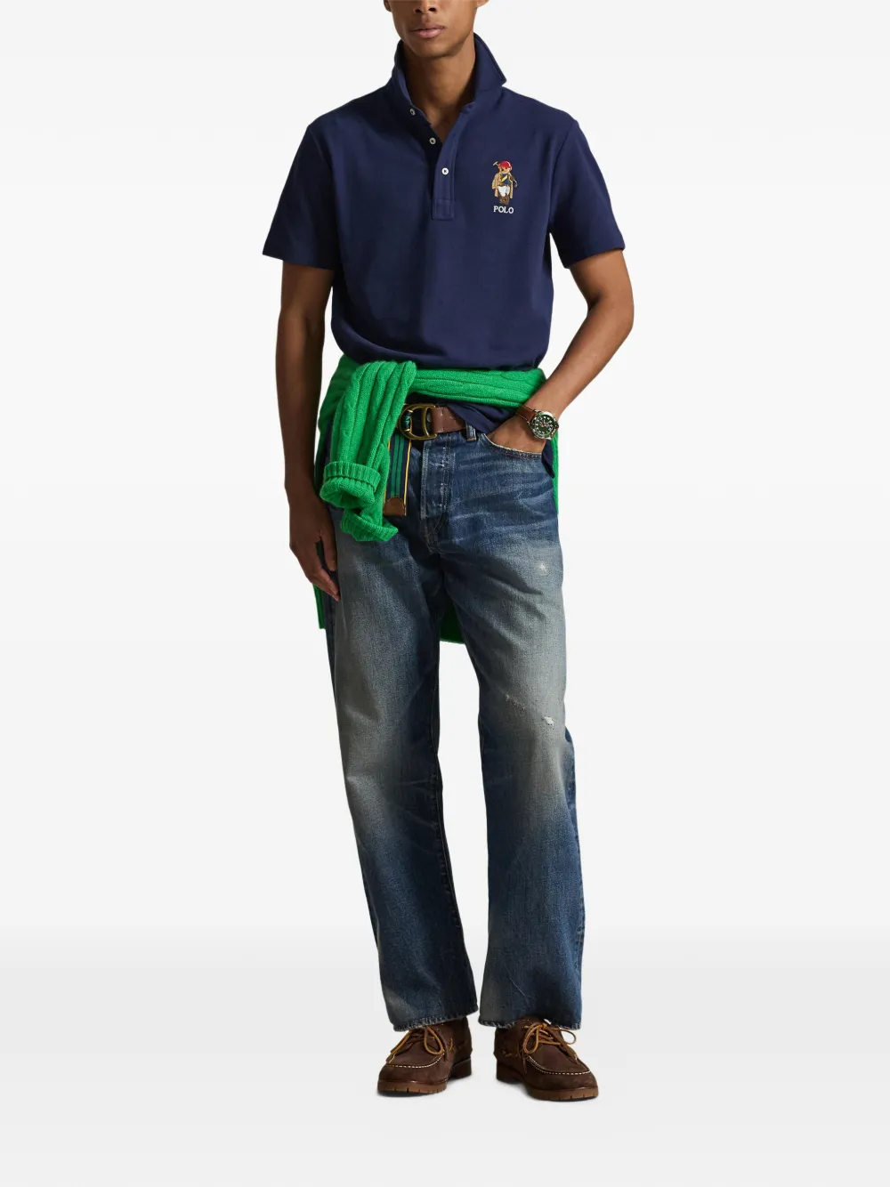 Polo Ralph Lauren Poloshirt met teddybeerprint Blauw