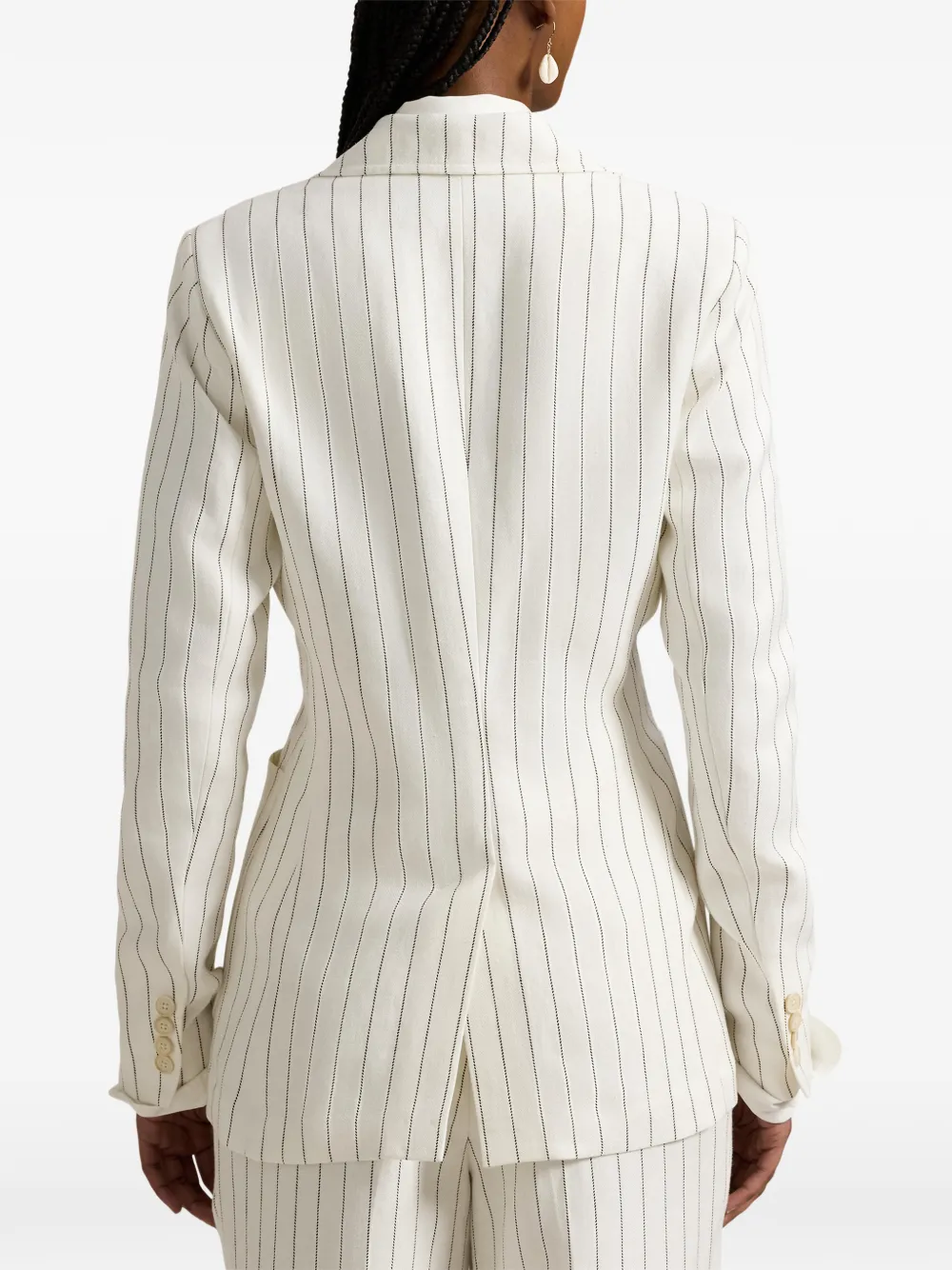 Polo Ralph Lauren Gestreepte katoenen blazer Beige
