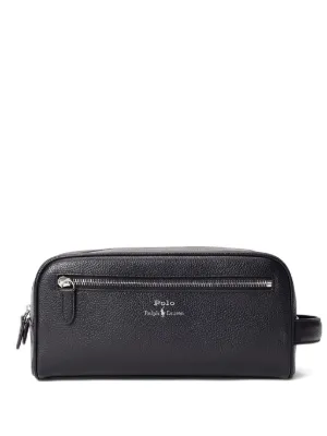 Polo Ralph Lauren Saffiano Leather Travel Case | Black | FARFETCH