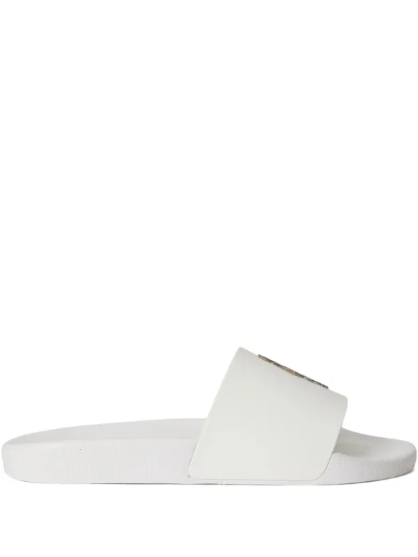 Polo Ralph Lauren Polo Bear Slides in White