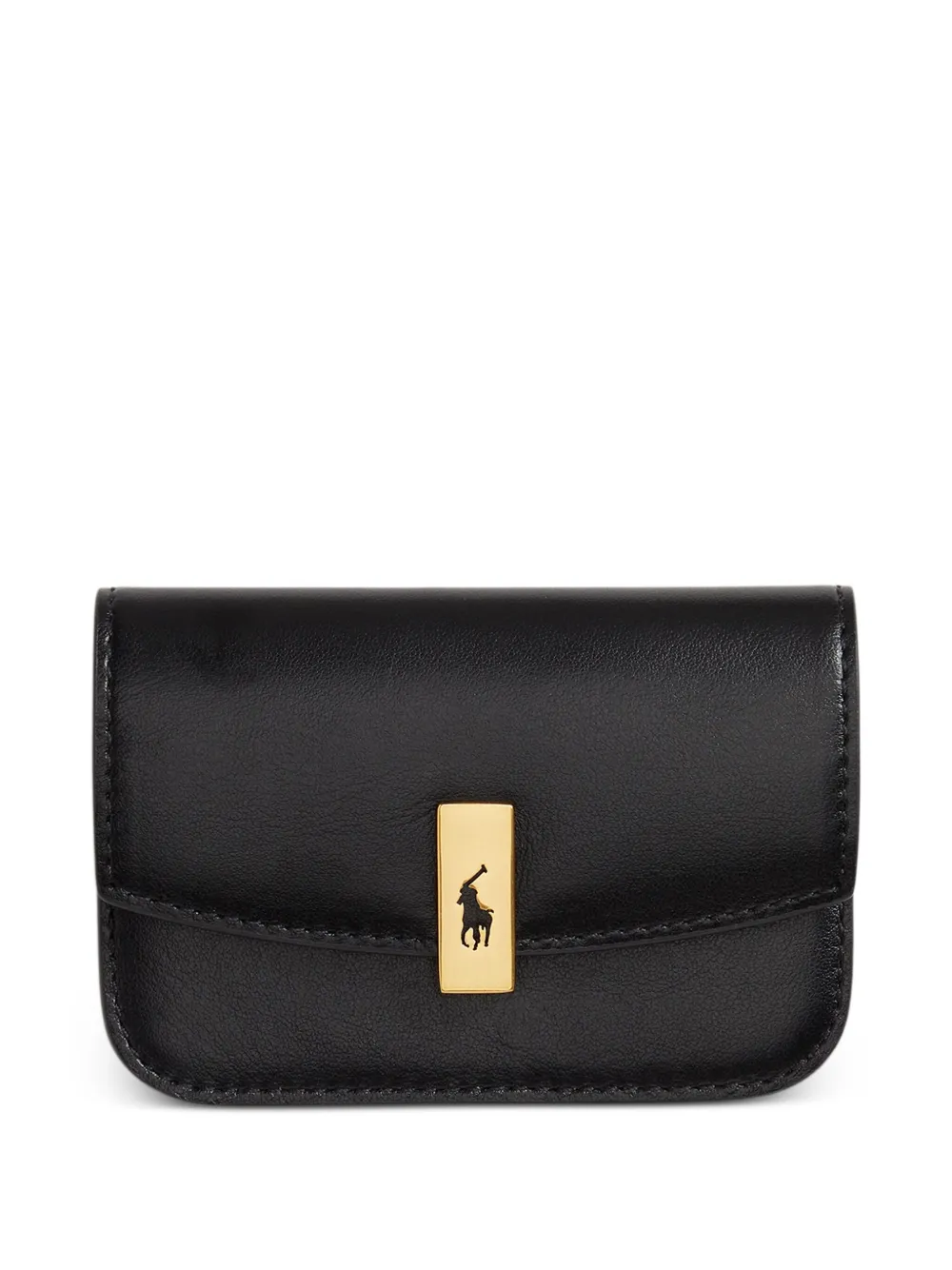 Polo Ralph Lauren Logo-plaque Leather Wallet In Black