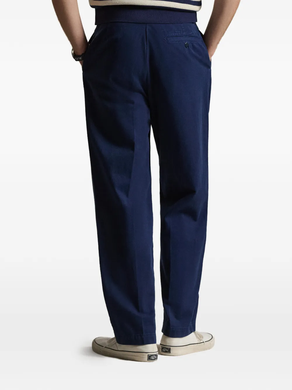 Polo Ralph Lauren Twill plooibroek met knoop Blauw