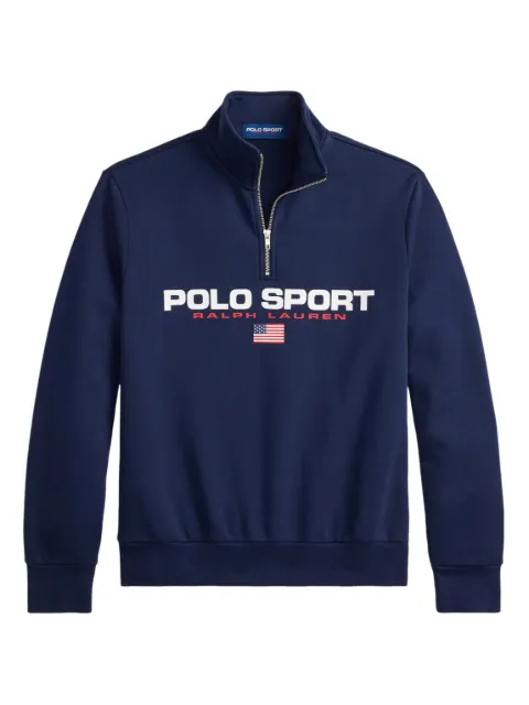 Polo Ralph Lauren sudadera con medio cierre y logo estampado