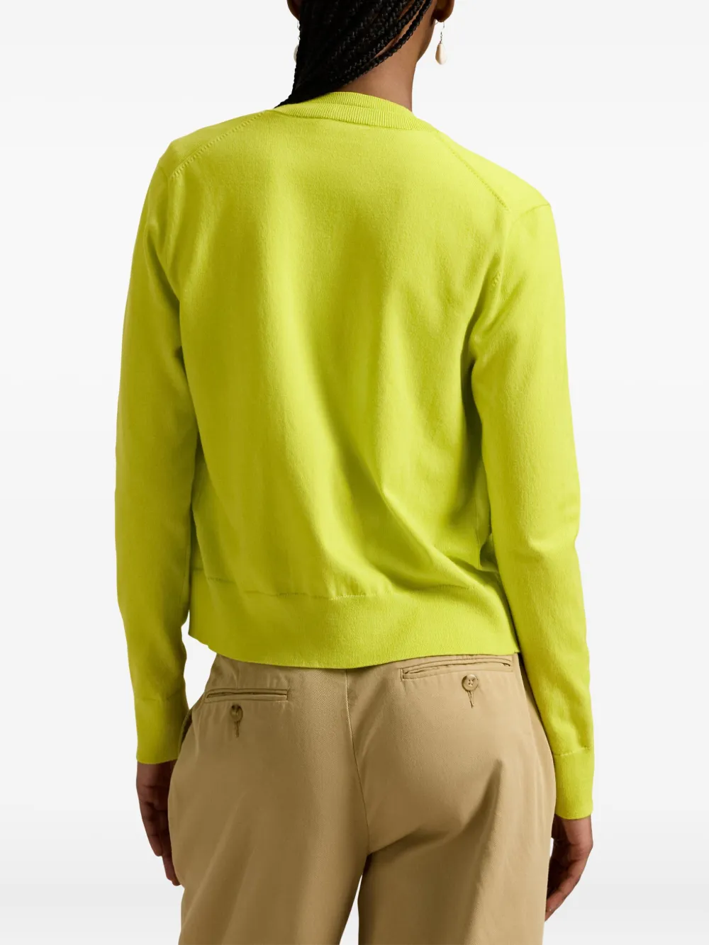 logo-embroidered crew-neck cardigan