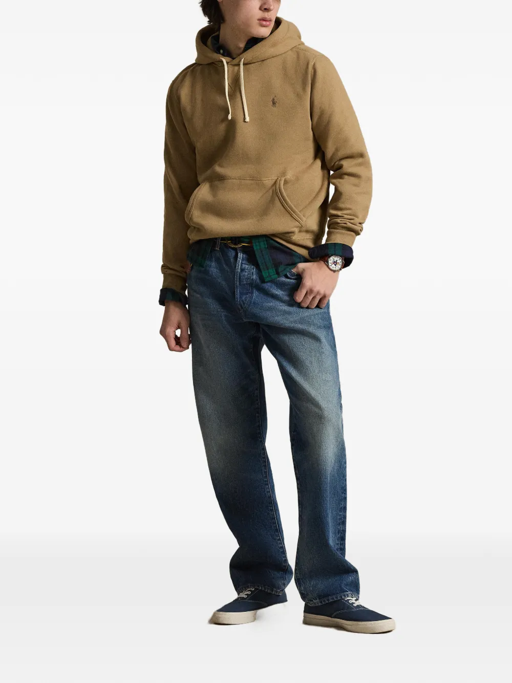 Polo Ralph Lauren Hoodie met trekkoord en buidelzak Bruin