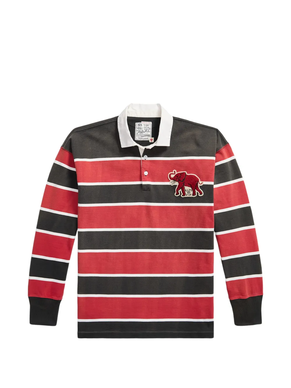 Polo Ralph Lauren elephant-patch striped polo shirt - Nero