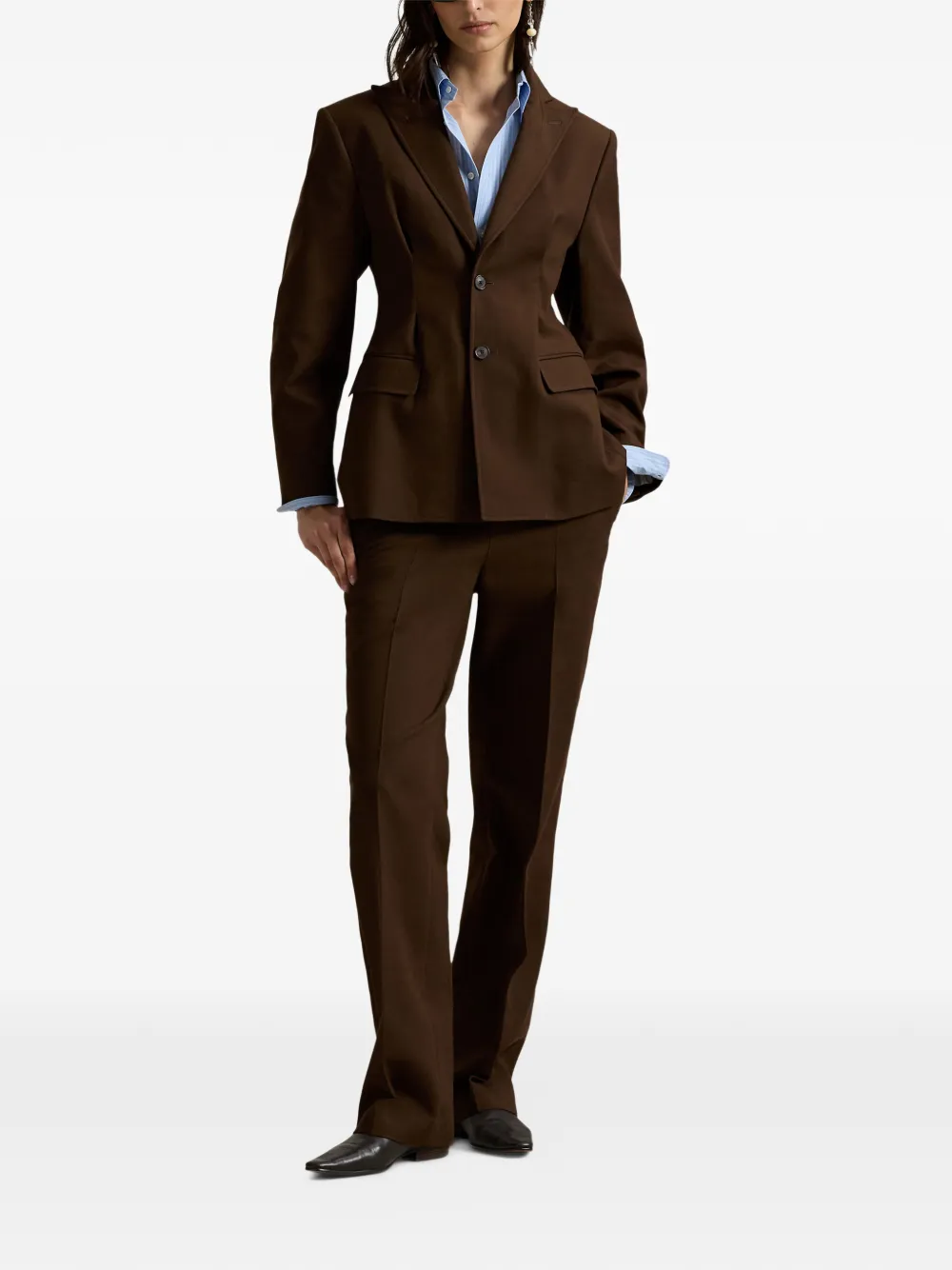 single-breasted cotton-wool twill blazer