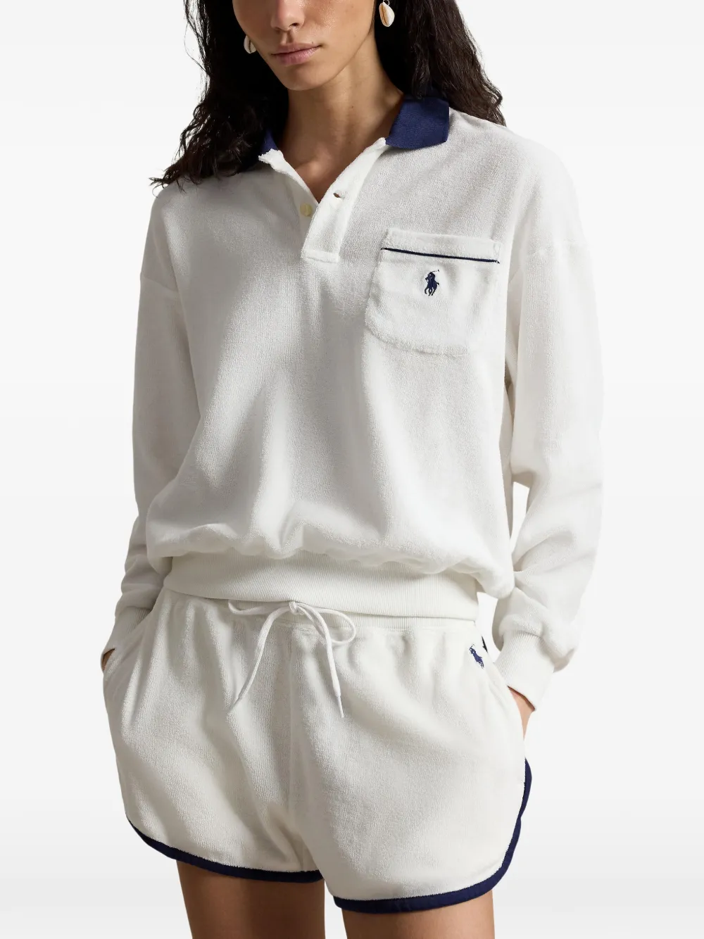 Polo Ralph Lauren Badstof polotop Wit