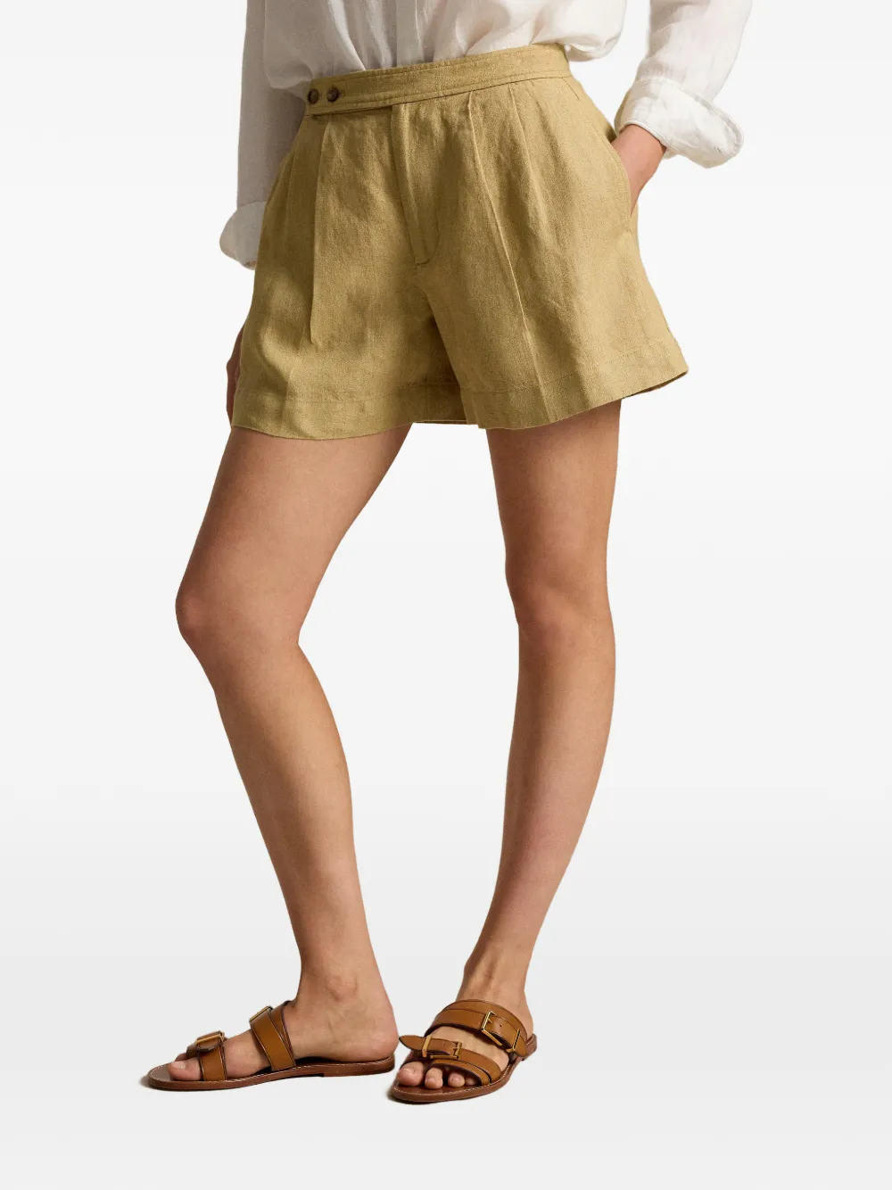  Polo Ralph Lauren Rae Pleated Shorts - Neutrals 