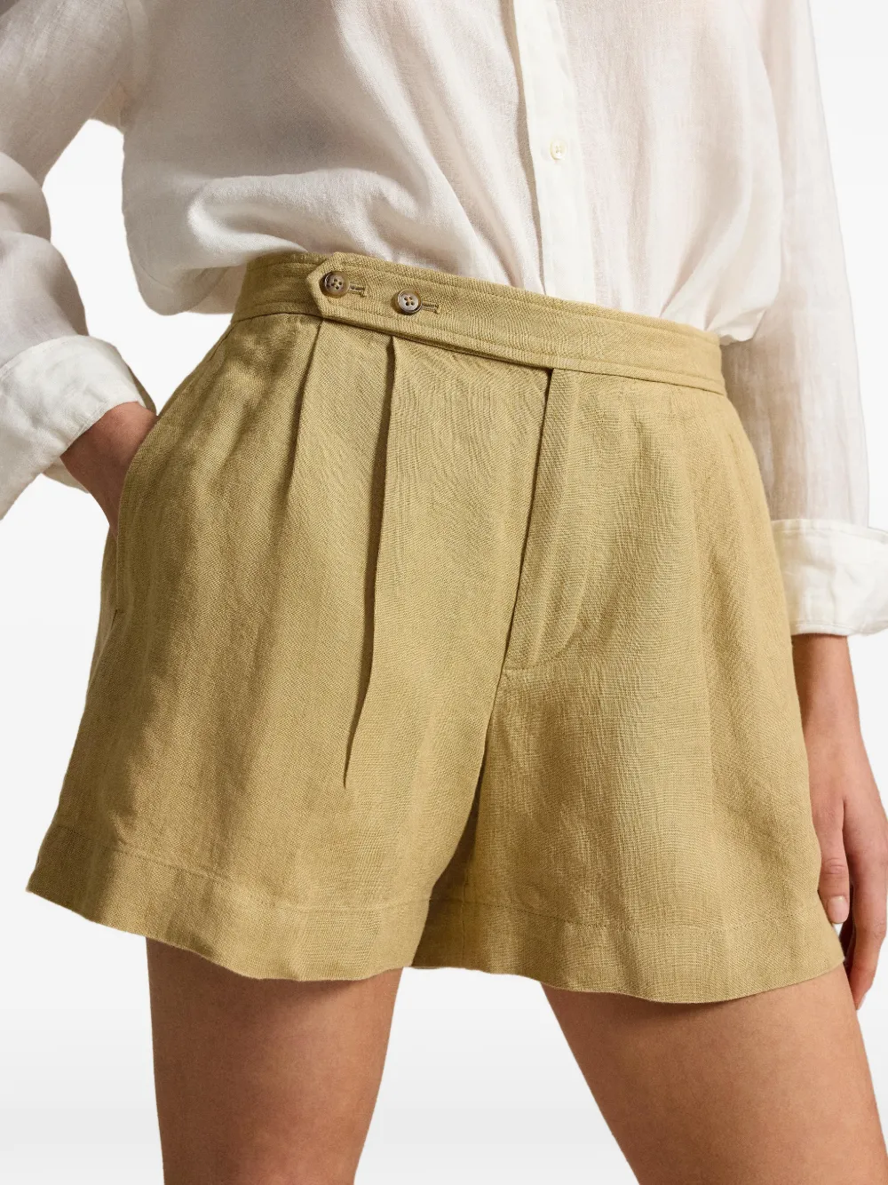 Polo Ralph Lauren Rae geplooide shorts Beige