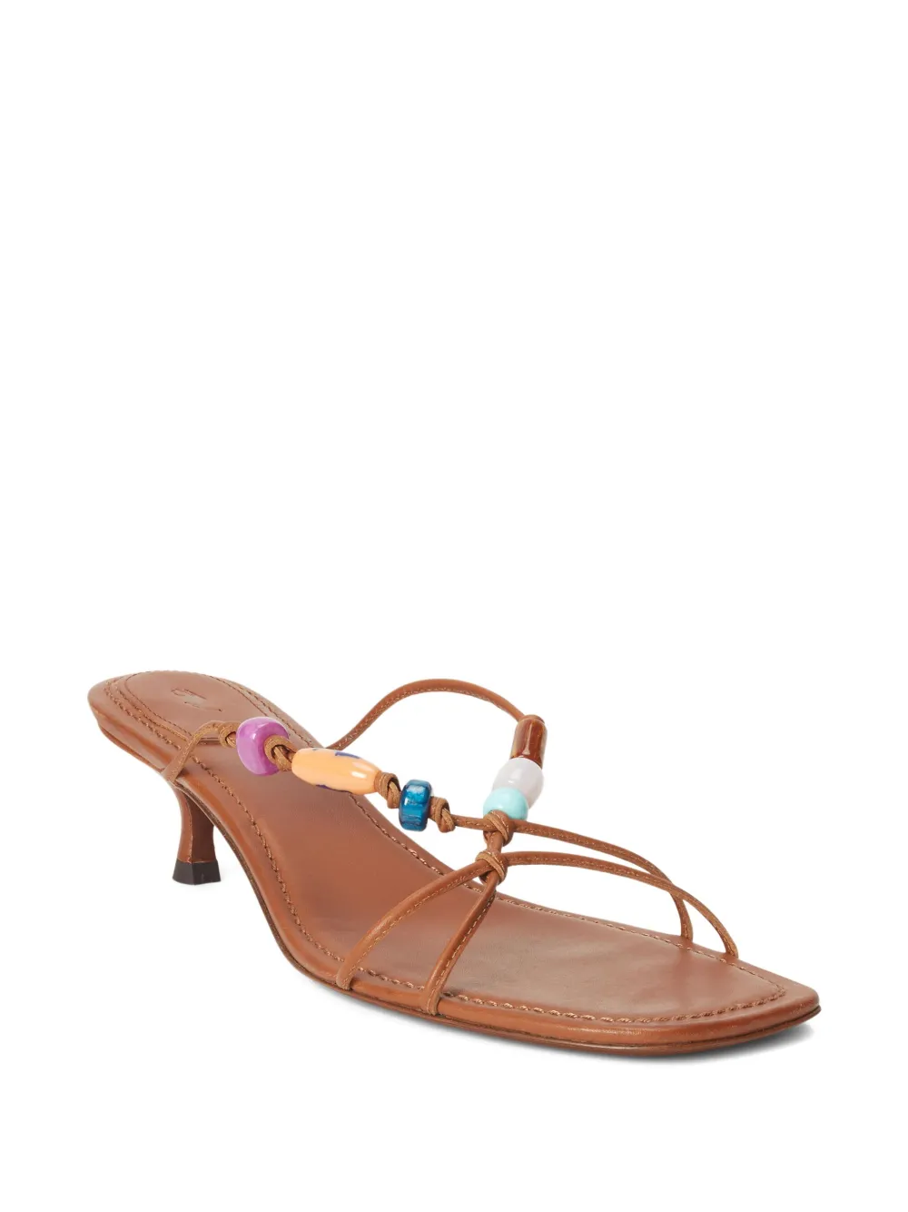 Polo Ralph Lauren Leren sandalen met kralen Bruin