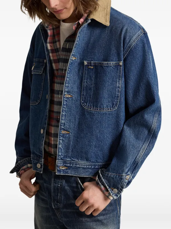 Polo Ralph Lauren corduroy-collar Denim Jacket | Blue | FARFETCH