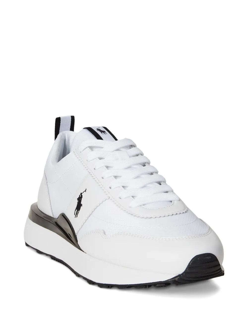 Polo Ralph Lauren Train 89 gestreepte leren sneakers Wit