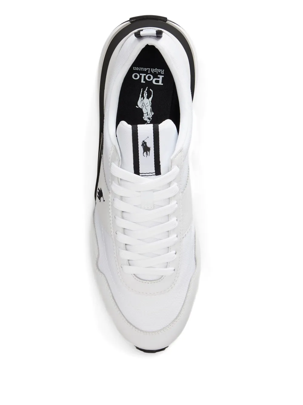 Polo Ralph Lauren Train 89 gestreepte leren sneakers Wit