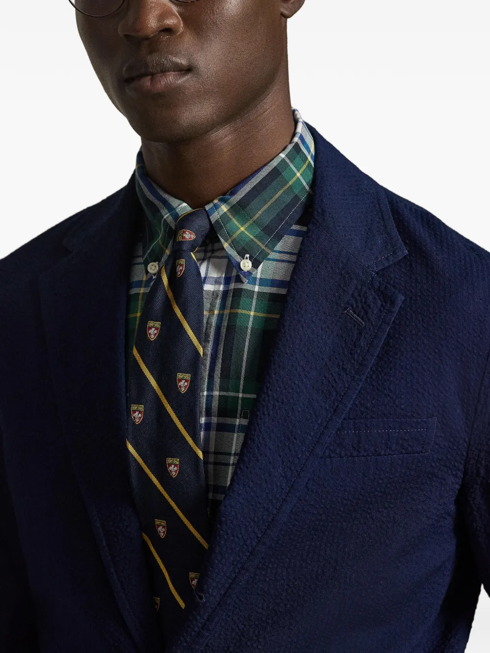 three-button cotton blazer