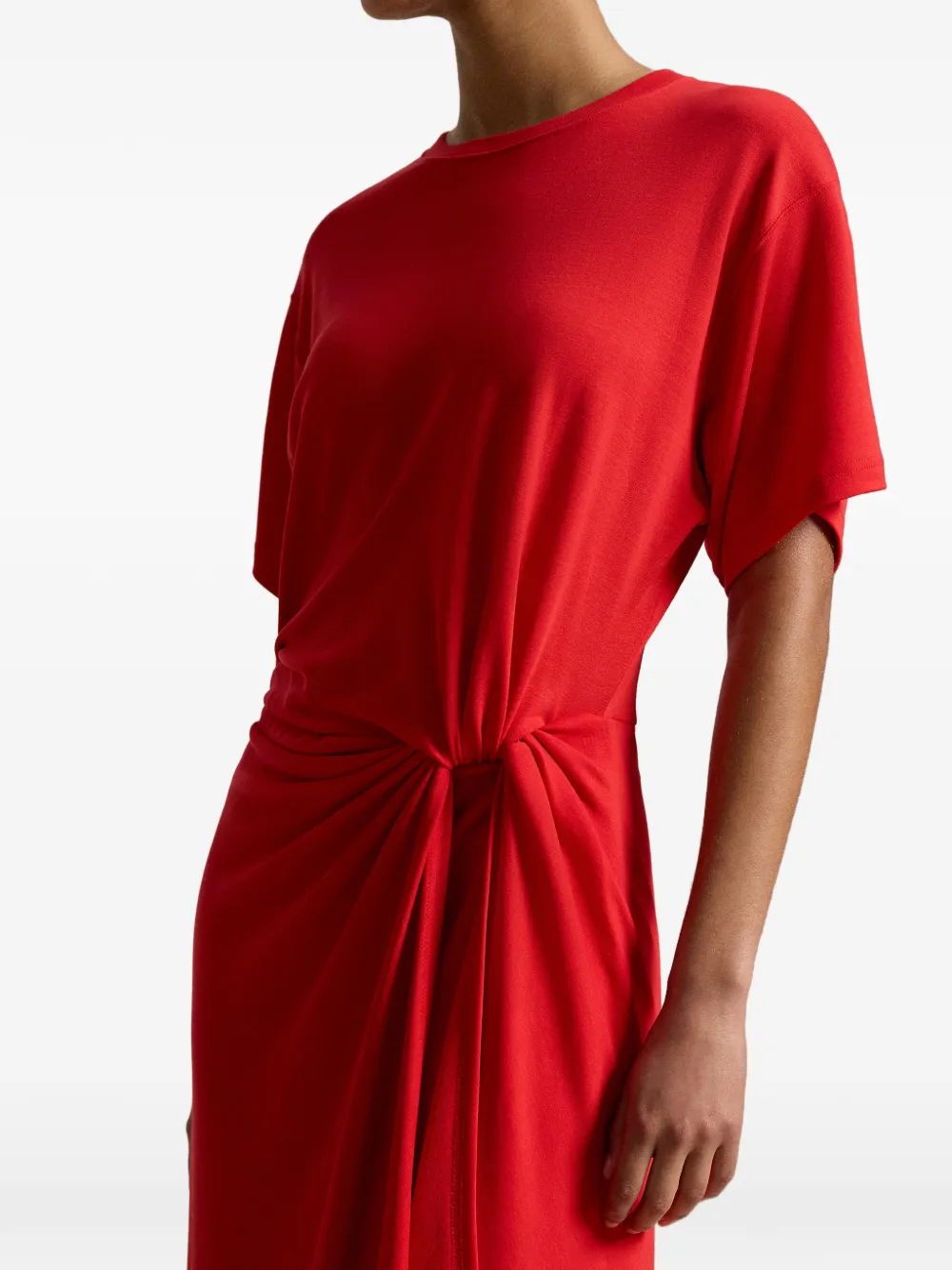 Polo Ralph Lauren Midi-jurk met gedraaid detail Rood