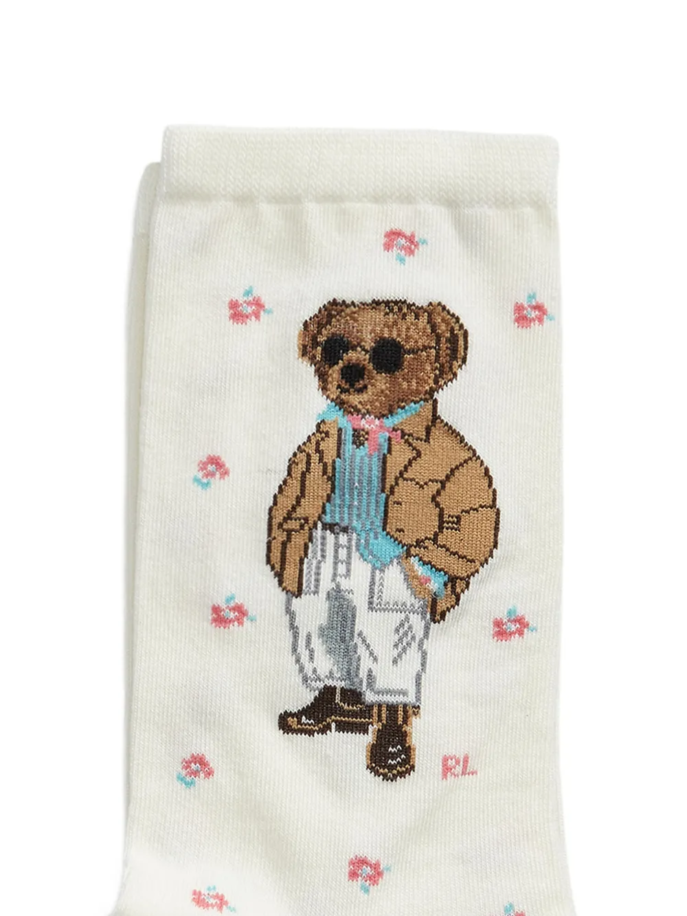  Polo Ralph Lauren Bear Floral Socks - Neutrals 
