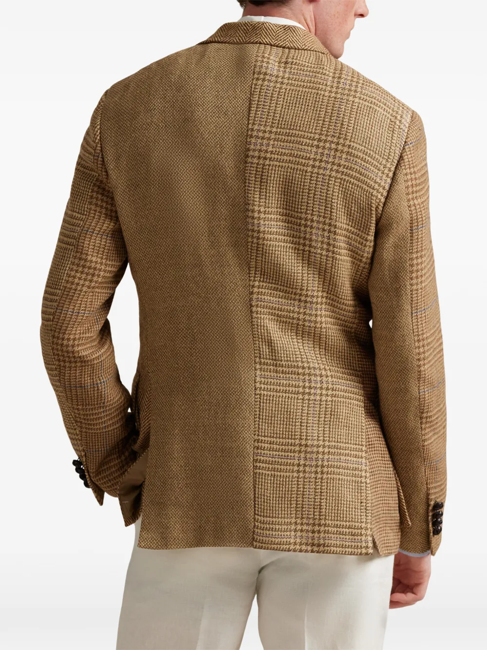 checked herringbone-pattern blazer