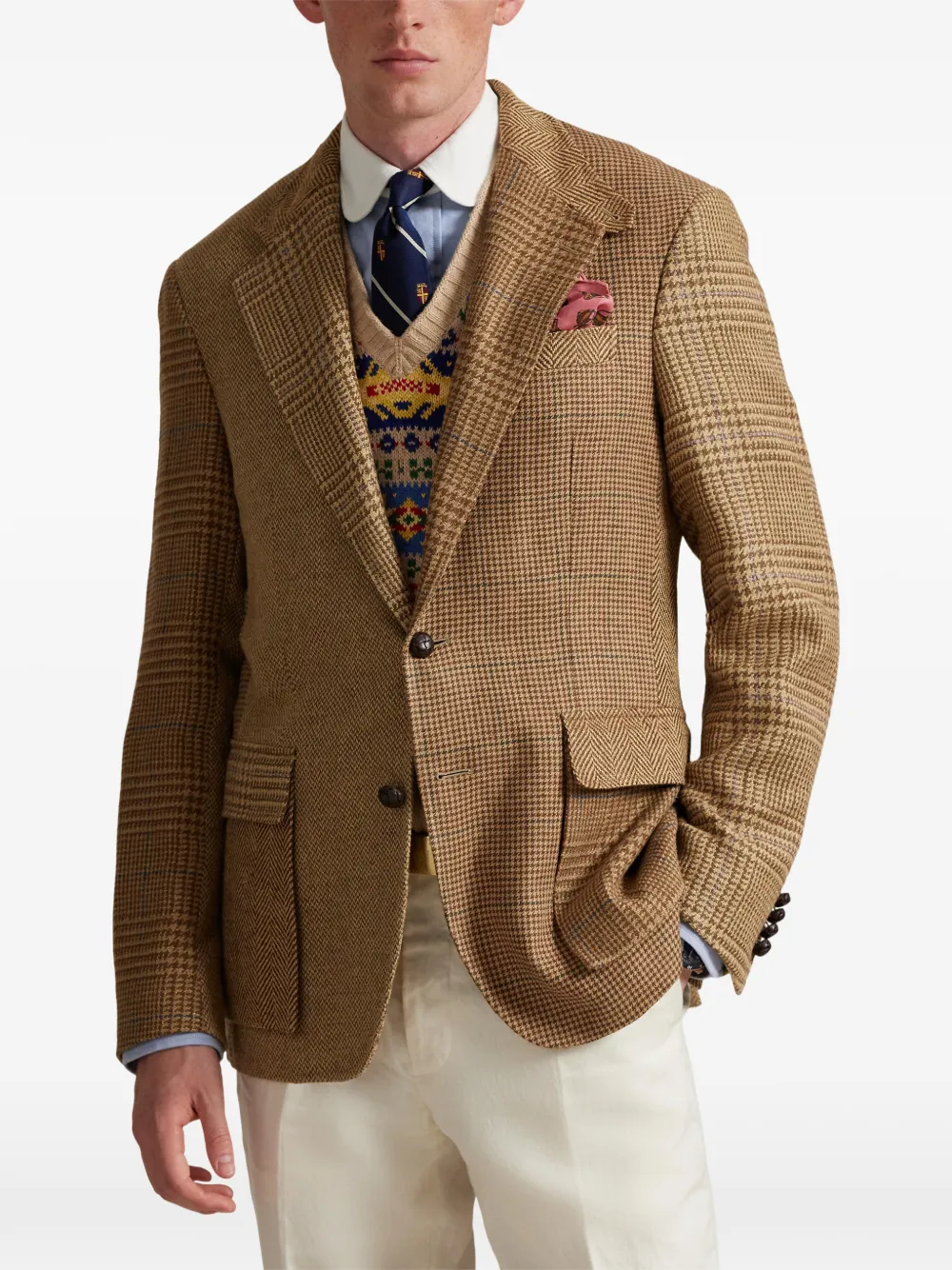  Polo Ralph Lauren Checked Herringbone-pattern Blazer - Brown 