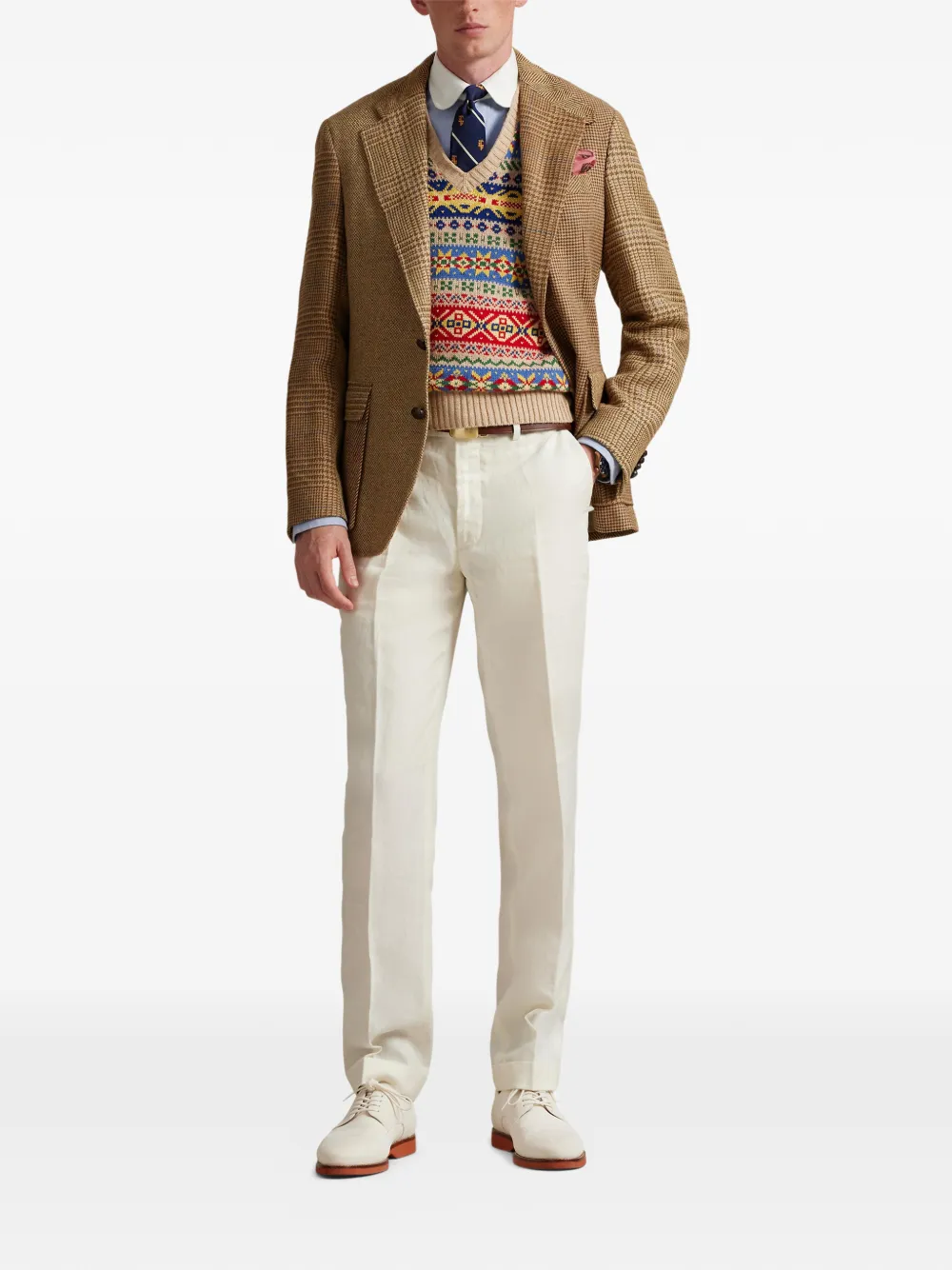  Polo Ralph Lauren Checked Herringbone-pattern Blazer - Brown 
