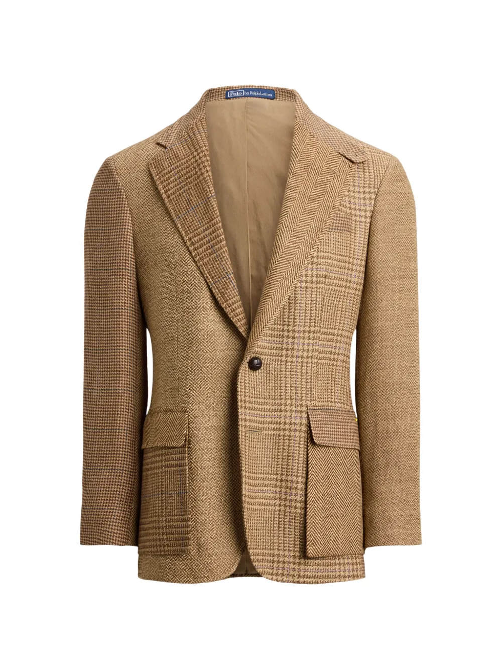 Polo Ralph Lauren checked herringbone-pattern blazer - Marrone