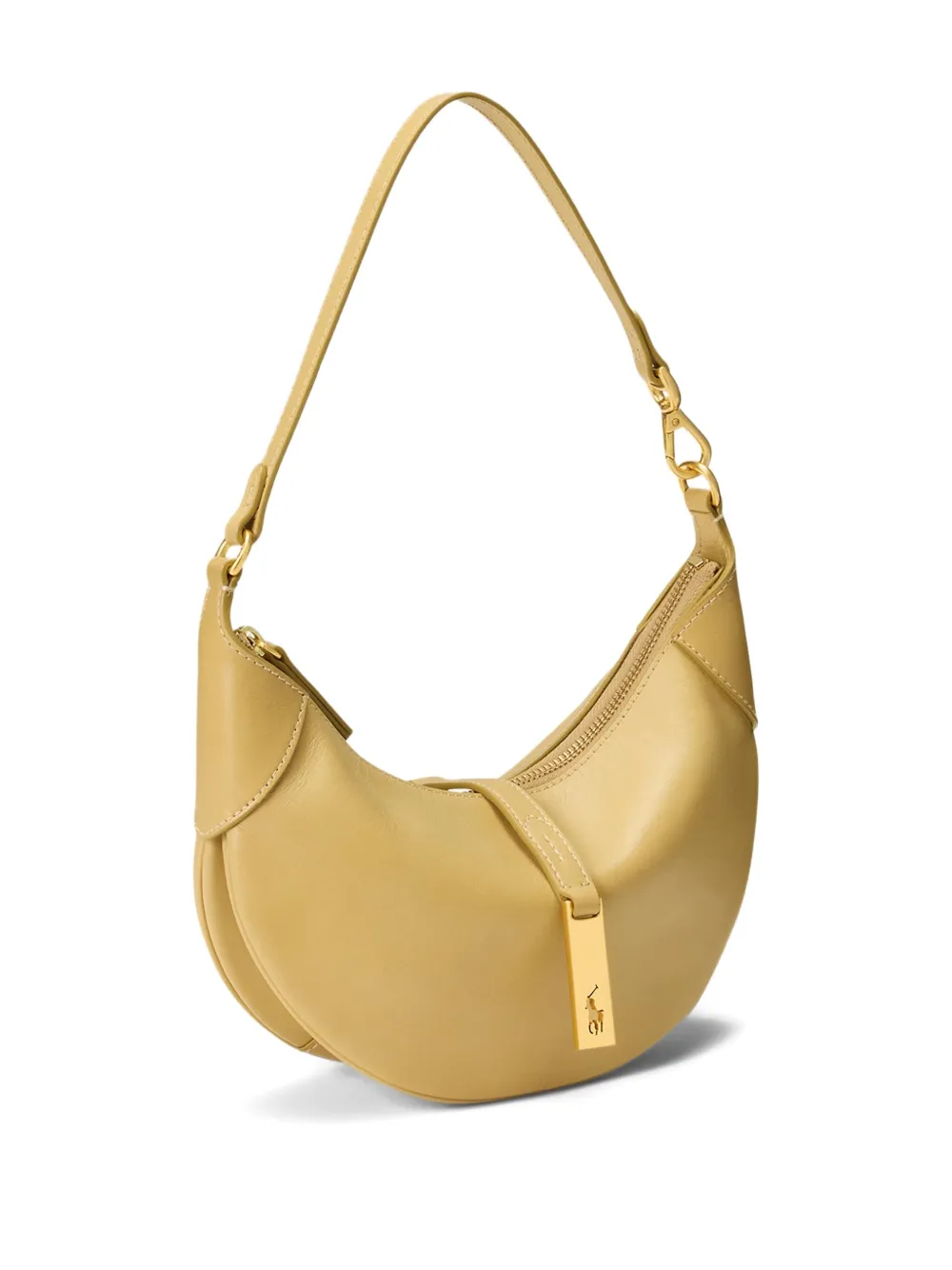 Polo Ralph Lauren Polo Id Leather Shoulder Bag In Neutral