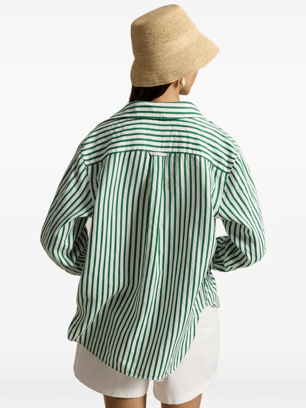 Polo Ralph Lauren Striped Pocket Light Shirt in Green, view 4