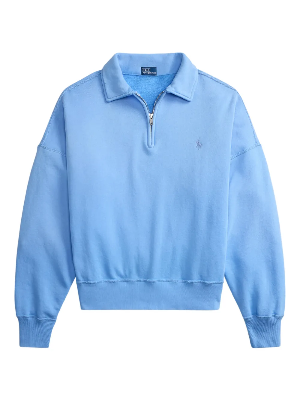 Polo Ralph Lauren Felpa con logo ricamato e zip - Blu