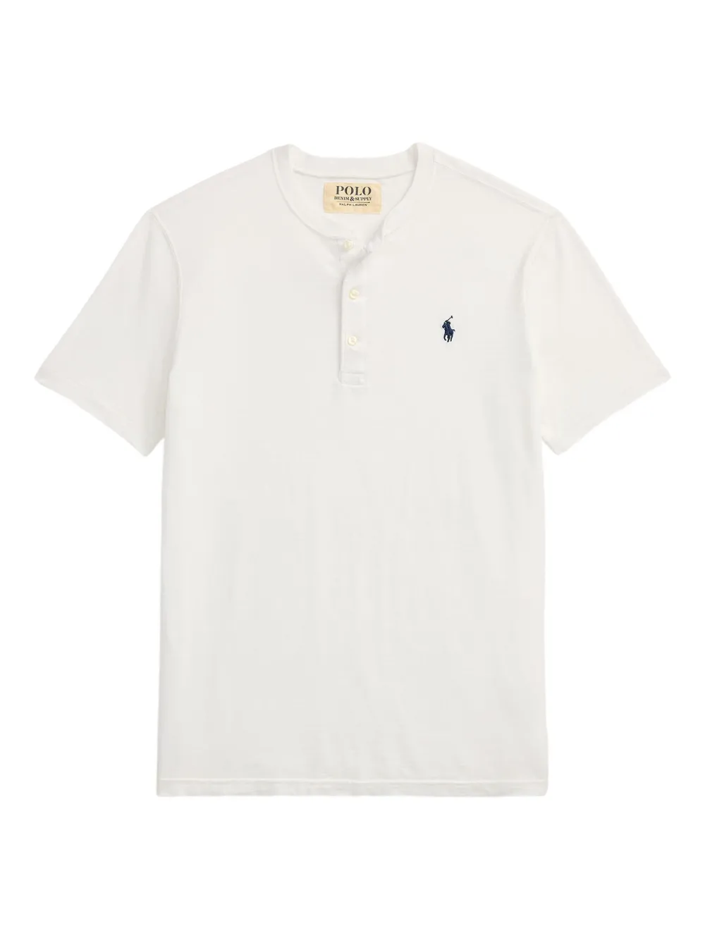 Polo Ralph Lauren T-Shirt mit Henley-Kragen - Weiß