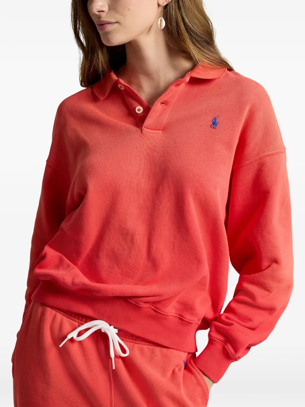 Logo-Embroidered Long-Sleeve Polo Shirt