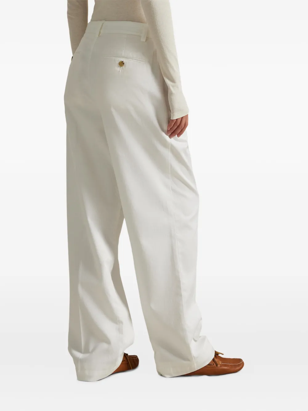 Polo Ralph Lauren Pleated Trousers In White